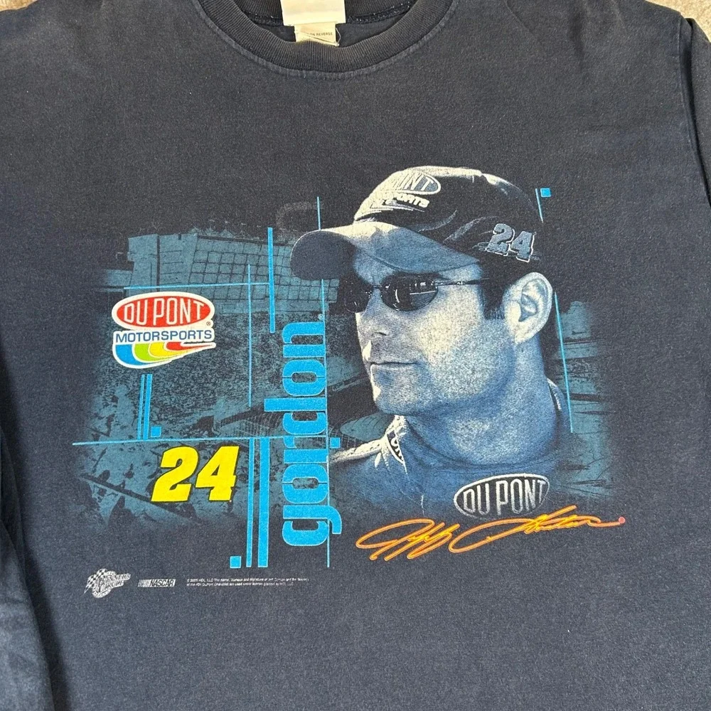 VTG 2005 Winner's Circle Jeff Gordon NASCAR T-Shirt Men's XL Navy DuPont Graphic